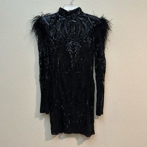 Sequin Feather Dress